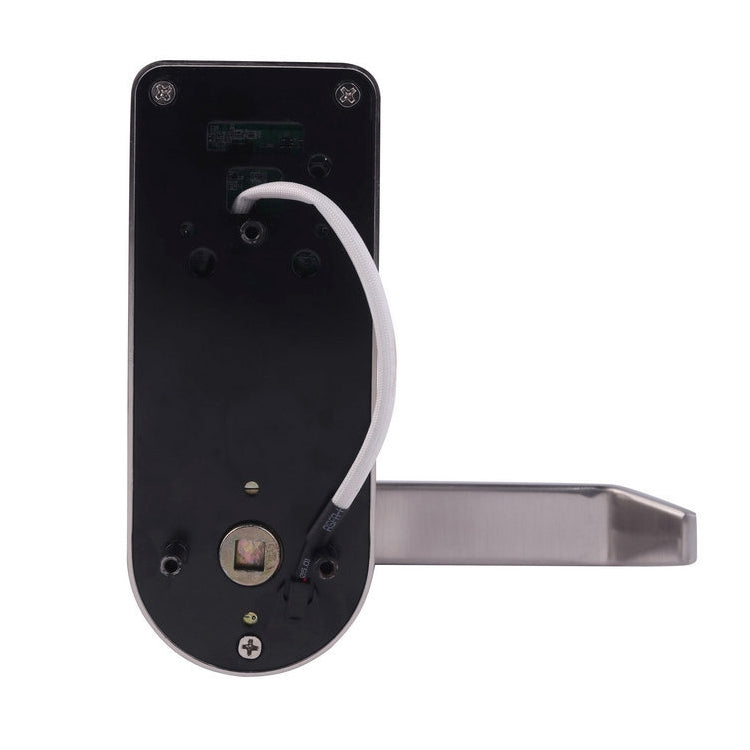 Electronic door lock back panel with cable and mounting plate, black and silver