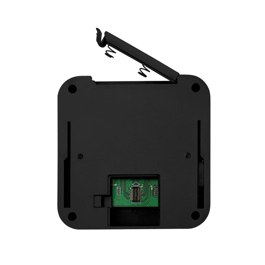 Black back view of security camera door viewer with mount holes and card slot