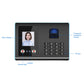 Face and fingerprint terminal with infrared light, camera, fingerprint window, and 16 keys