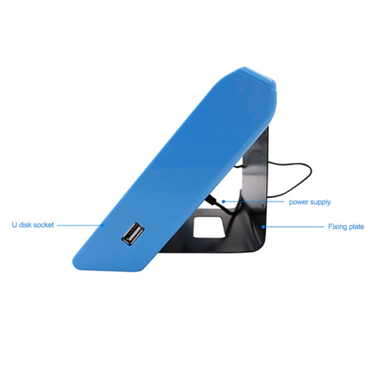 Portable time attendance terminal with blue side cover, U disk socket, and power supply