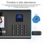 Front keypad and blue fingerprint sensor on face attendance terminal with side U disk port