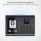 Time attendance terminal with face display, blue fingerprint sensor, and numeric keypad