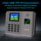 Grey fingerprint time attendance device with 2.4-inch color screen and green finger sensor