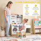 Kids play kitchen set with sink, stove, oven and accessories; includes table and chair