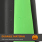 Water-resistant inflatable fabric panel in bright green with black side edge and water droplets