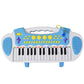 Blue 31-key kids toy keyboard piano with colorful lights and decorative buttons