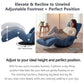 Blue reclining floor chair with adjustable footrest and 360° swivel base