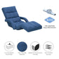 Blue floor recliner chair with Koyo mechanism and breathable padded cushions