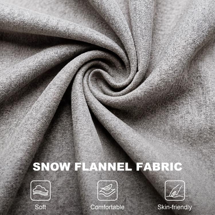 Snow flannel fabric upholstery with soft textured gray weave for chair covers.