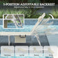 Beige 5-position adjustable backrest lounge chair with reclining positions