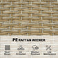 Close-up of perattann wicker weave with light brown and tan woven pattern