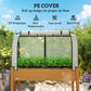 Raised garden bed planter with white mesh PE greenhouse cover and roll-up top bar