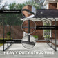 Heavy-duty metal carport frame with top, side, and ground reinforcement bars