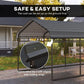 Dark gray metal carport with arched roof and soft-edged anti-cut trim for safety