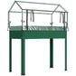 Green raised garden bed greenhouse cover with hanging side curtains and four legs