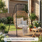 Black hammock chair stand with hanging hammock chair and chain-linked supports