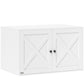 White cat litter box enclosure with two panel doors and symmetrical diamond panels