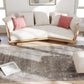 Traditional area rug with distressed gray and brown pattern, rectangular 5x7 placement