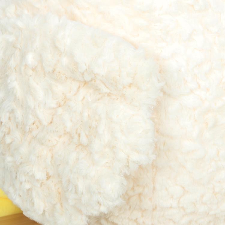 White plush fabric close-up for duck rocking horse seat and body