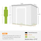 Plastic outdoor storage shed size diagram for 8 x 4 ft overall dimensions