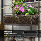 Brown wicker planter front with rectangular planting area for flowers and greenery