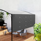 Dark gray gazebo side privacy panel with grommet holes and attached roof edge
