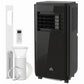 Black portable air conditioner unit with front vents and side control area