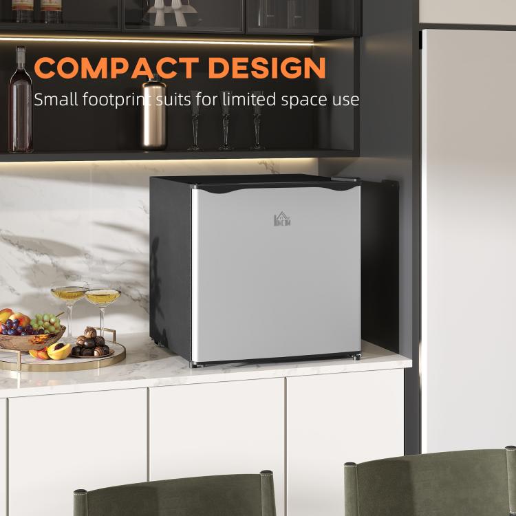 1.1 Cu.Ft Countertop Mini Freezer, Compact Upright Freezer with Removable Shelves, Silver