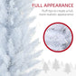 White artificial pencil Christmas tree with full, fluffy branch tips