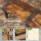 Wooden outdoor bench corner post and dark brown slatted seat detail