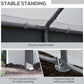 Tunnel greenhouse with sturdy metal frame and ground stakes for added stability