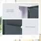 Medicine cabinet door close-up showing painted surface and metal frame construction