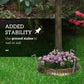 Bronze bird bath pedestal with round base and shell basin, shown with flowers at base