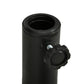 Black umbrella pole holder with adjustable knob and round top socket