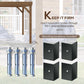 Pergola mounting hardware with L-shaped metal plates and expansion screws