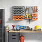 44 PCS Wall Mounted Pegboard Tool Organizer Rack Kit with Various Sized Storage Bins, Pegboard and Hooks, Orange