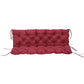 Wine red bench cushion pad with tufted diamond pattern and long tie strings