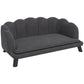 Charcoal gray upholstered pet sofa bed with tufted back and thick cushion