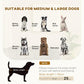 Pet sofa sizing graphic with dog silhouettes and body-length guide