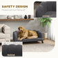 Pet sofa safety design graphic showing backrest and armrest structure