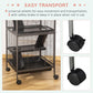 Rolling small animal cage base with four safety caster wheels for easy movement