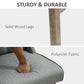 Gray bar stool with solid wood legs and upholstered seat cushion