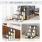 Pet climbing ladder with four dark steps and cream sisal-wrapped posts