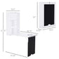 White foldable wall desk dimensions: extended tabletop with black support panel