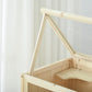 Natural wood 3-tier small animal cage with hinged open top and wire mesh sides