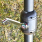 Steel patio umbrella crank knob with up/down dial on the pole