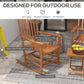 Wood rocking chair with slatted seat and backrest and protective outdoor coating