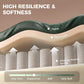 Green PU leather-look upholstery with comfort layer diagram