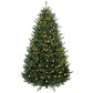 Prelit Colorado blue spruce Christmas tree with warm white LED lights and hinged stand