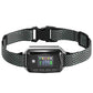 Close-up dog training collar receiver with patterned strap and digital display